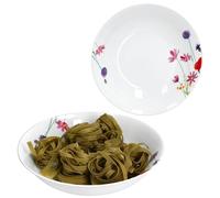 MamboCat Marie - Set di 2 piatti da portata Ø 25,5 cm, 1,3 l, in porcellana bianca con decorazione per prati floreali, per patate, gnocchi, verdure, dessert, zuppe & Co.
