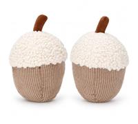 MamboCat Set da 2 fermaporta Eichel ghianda beige crema 1,5 kg ciascuno | Esterno in poliestere, imbottitura in pietra, per porte e finestre, ghianda beige e crema, fermaporta da pavimento