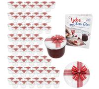 MamboCat Set di 100 vasetti in vetro da 230 ml con coperchio a vite, regalo I vasetti per conserve + coperchio TO 82 coperchi con ricetta diamantata e zucchero, per conservare e conservare