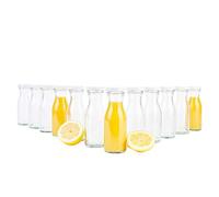 MamboCat - Set di 12 bottiglie per succo da 150 ml + tappo Twist-Off TO43, colore: bianco
