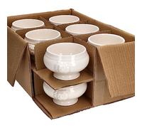 MamboCat Set di 12 terrine Leo con testa di leone, piccole - 250 ml, per 12 persone, tazze da zuppa bianche da 0,25 litri, zuppa con teste di leone, per zuppa di nozze, piselli o lenticchie