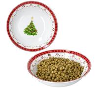 MamboCat Set di 2 piatti da portata in porcellana bianca con decorazione natalizia per patate, verdure, zuppe & Co. I per Natale, Natale