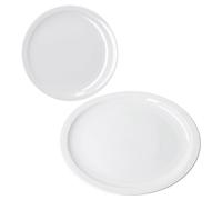 MamboCat Set di 2 piatti per pizza, bianco, Ø 30,5 cm, per 2 persone, grandi piatti per pizza in porcellana, per pizze o per preparare, piatti XL