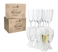 MamboCat Set di 24 bicchieri da spumante Royal I 140 ml, altezza 16 cm, moderni bicchieri da spumante trasparenti con piedino, per prosecco, champagne e Co I bicchieri trasparenti per matrimoni,