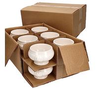 MamboCat Set di 24 terrine Leo con testa di leone, piccole - 250 ml, per 24 persone, tazze da zuppa bianche da 0,25 litri, zuppa con teste di leone, per zuppa di nozze, piselli o lenticchie
