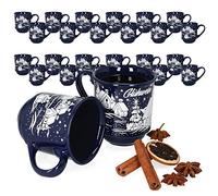 MamboCat Set di 36 bicchieri da vino brulé da 0,2 l con tratto di marcatura, classiche tazze per il mercato di Natale con motivo invernale, tazze per vin brulé con manico, confezione grande per