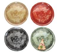 MamboCat Set di 4 piatti per pizza perfetti, Ø 31,5 cm, 1 in giallo, verde, rosso e nero, ideali per pizza, torte di fiamme e altro ancora, piatto grande da portata