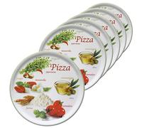 MamboCat Set di 6 piatti da pizza Napoli Green I Ø 32 cm - Grande I 6 persone I piatti con motivi e scritte I Decorati I per pizza o per la tavola I Porcellana