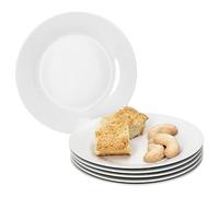 MamboCat Tommy - Set di 6 piatti da torta, in porcellana bianca, per 6 persone, piccoli piatti per insalata, dolci, dessert & Co. I piatti eleganti per colazione, pranzo, caffè e pane da sera
