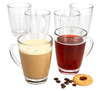 MamboCat Van Well Nordic - Set di 6 tazze con manico, in vetro, 200 ml, per caffè, tè & Co. I Ø 8 cm