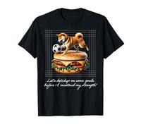 Mame Shiba Inu Calcio Hamburger carino cane giapponese Kawaii Maglietta
