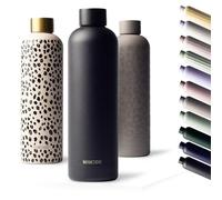 MAMEIDO Borraccia termica 750 ml, Borracce termiche anti-perdita, thermo bottle acciaio inox senza BPA, bottiglia termica (Rich Black)