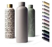 MAMEIDO Borraccia termica 750 ml, Borracce termiche anti-perdita, thermo bottle acciaio inox senza BPA, bottiglia termica (Taupe Grey)