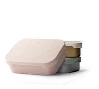 MAMEIDO Porta Pranzo acciaio inox 1200ml, Divisorio Flessibile e Coperchio Silicone, Lunch Box per Adulti, Porta Merenda Bambina, Schiscetta Pranzo con Scomparti (Blush Kissed, 1,2l)