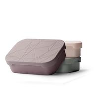 MAMEIDO Porta Pranzo acciaio inox 1200ml, Divisorio Flessibile e Coperchio Silicone, Lunch Box per Adulti, Porta Merenda Bambina, Schiscetta Pranzo con Scomparti (Powder Blush, 1,2l)