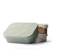 MAMEIDO Porta Pranzo acciaio inox 1200ml, Divisorio Flessibile e Coperchio Silicone, Lunch Box per Adulti, Porta Merenda Bambina, Schiscetta Pranzo con Scomparti (Desert Sage, 1,2l)
