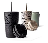 MAMEIDO Tazza da caffè termica con cannuccia 470 ml, Tazza termica, Tazze termiche acciaio inox senza BPA, Tumbler anti-perdita (Femme Fatale)