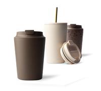 MAMEIDO Tazza Termica 350 ml (Roasted Coconut) | 4h caldo/8h freddo, a prova di perdite & senza BPA, coperchio a scatto, Termos Caffè acciaio inox - per portabicchieri auto
