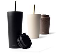 MAMEIDO Tazza Termica con Cannuccia 700 ml (Rich Black)