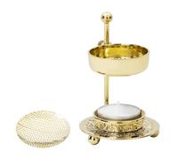 MaMeMi Bruciatore d'Incenso con Griglia in Ottone, Colore Oro [Manuale, Altezza Regolabile 11 cm] Bruciatore d'Incenso Regolabile per una Delicata Fumigazione con Candela Tealight (inclusa)