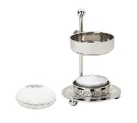 MaMeMi Bruciatore Incenso in Ottone Nichelato Argento - Altezza Regolabile 11 cm - Con Filtro e Tealight - Aromaterapia e Meditazione - Handmade