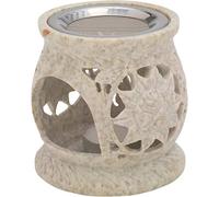 MaMeMi Grande Bruciatore d'Incenso [Altezza 10 cm] in Pietra Ollare. Per l'Incenso con una Candela Tealight