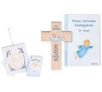 MaMeMi Set regalo per battesimo - angelo per battesimo con croce per ragazzi