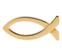 MaMeMi Spilla Ichthys Pesce Cristiano - 2 cm Dorata | Simbolo di Fede | Accessorio Religioso per Uomo e Donna