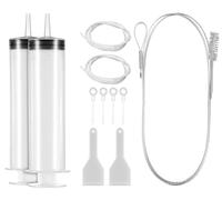 MAMIELIZ 12 Pezzi Kit Pulizia Frigorifero, Set Pulizia Frigorifero, Spazzolas di Pulizia del Foro di Scarico del Frigo con Scovolino per Frigorifero SiringaTubo Raschietto Insertis di Foro di Scarico