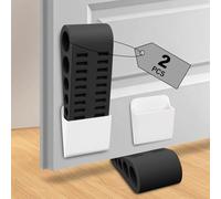 MAMIELIZ 2 Pezzi Cuneo Fermaporta per Pavimento, Fermaporta Gomma, Altezza Regolabile Antiscivolo Antigraffio Ferma porta da Pavimento per Balcone, Camerette, Cucina, Bagno, Ufficio, Hotel