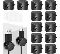 MAMIELIZ Desk Cable Clips, Organizer Cavi Scrivania, Organizzatore di Cavi, Magnetic Cord Holder, Cable Management per Scrivania Comodino Cavi di Ricarica Cavi di Alimentazione, Nero