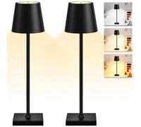 MAMIELIZ Lampada da Tavolo Senza Fili 2 Pezzi lampada led da tavolo con 3 Modalità di Colore lampada usb da tavolo lampade ricaricabili da tavolo per Camera da Letto, Soggiorno, Ristorante