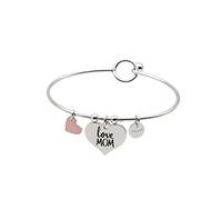MAMIJUX Bracciale Mamma Idea Regalo in acciaio Love MOM