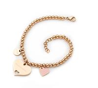MAMIJUX Bracciale Mamma Idea Regalo in acciaio Regolabile con Cuore Smaltato