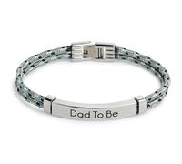 MAMIJUX bracciale per gli uomini della famiglia in cordino nautico e acciaio (Dad to Be)