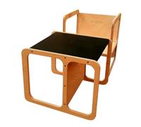 mamikids - Set Montessori Tavolino Bambini + Sedia Multifunzione in Legno con Lavagna, Sedia Doppia Altezza di Seduta 15/22cm Che Diventa Tavolo, Ideale per Cameretta Bambina Bambino - Made in Italy