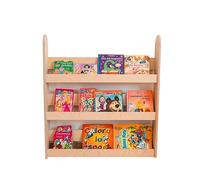 mamikids Trilli - Libreria Montessoriana per Bambini da Parete o Terra 80x90x12cm, Scaffale Portagiochi e Libreria Montessori in Legno con 3 Ripiani per Disegni e Libri per Bambini - Made in Italy
