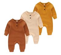 MAMIMAKA Pagliaccetto per neonato unisex, Set di tre pezzi-4, 0-3 Months