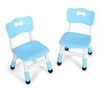 MAMIZO 2PCS Sedia Bambini Plastica, Sedie per Bambini Regolabile in Altezza, Sediolina Portata 100kg, Sgabello da 2 Anni, Sedia da Scrivania per Bambini per la Cameretta, Scuola, Asilo Nido, Blu