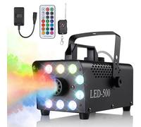 MAMIZO Macchina del Fumo, 500W Macchina della Nebbia Automatica, con Telecomando Wireless Cablato, Macchina del Fumo Portatile con 13 Colori 10 Luci LED RGB per Halloween Christmas Matrimoni Party