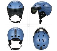 MAMJENNI Casco da Sci, Occhiali, quadrante Regolabile, Fodera Rimovibile, di Ventilazione, per Uomo e Donna, Taglia M/L, Calotta in policarbonato, Schiuma EPS, Lente (M)