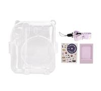 MAMJENNI Custodia protettiva trasparente per fotocamera Fujifilm Mini 12 con tracolla adesiva per fotocamera istantanea da 7,6 cm, Set viola., casual