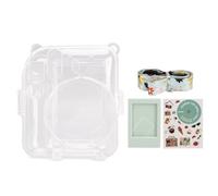 MAMJENNI Custodia protettiva trasparente per fotocamera Fujifilm Mini 12 con tracolla adesiva per fotocamera istantanea da 7,6 cm, Verde, casual
