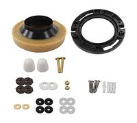 MAMJENNI Kit anello cera per WC per WC a pavimento, a prova di odori e perdite, bulloni in ottone, flangia in polietilene, set di installazione completo con tutte le parti