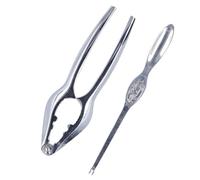 MAMJENNI Set di Attrezzi per Granchio Premium in Acciaio Inossidabile con Clip per Granchio e Cucchiai per Granchio per un'efficace Rimozione della Polpa di Granchio, Regalo