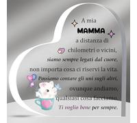 Mamma Acrilico Placche Targhe e Cartelli Decorativi Regali Festa della Madre Apprezzare Regalo Mammina Compleanno Segno Decorazioni Casa Natale da Figlio Figlia Gatto Mummia Amore Promemoria Ricordo