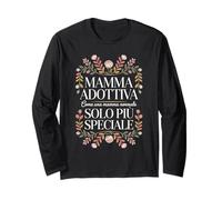 Mamma Adottiva Adozione Frase Fiori Maglia a Manica