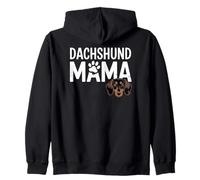 Mamma bassotto, simpatico cane Weiner e zampa design per mamme animali domestici Felpa con Cappuccio