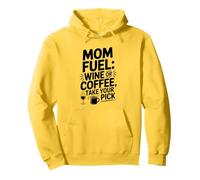 Mamma Carburante: Vino o caffè? Fai la Tua Scelta Felpa con Cappuccio