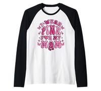 Mamma con Il Cancro al Seno Indossa Il Rosa per la Maglia con Maniche Raglan